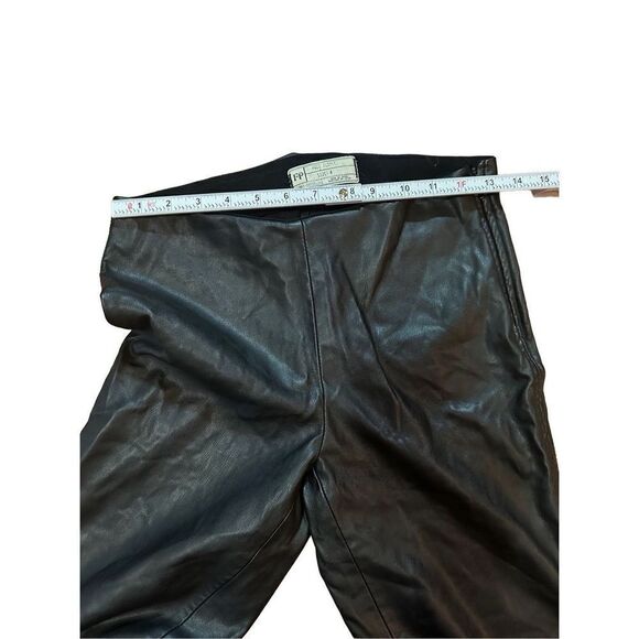 Free People faux leather black pull on pants sz 4 - Picture 8 of 13